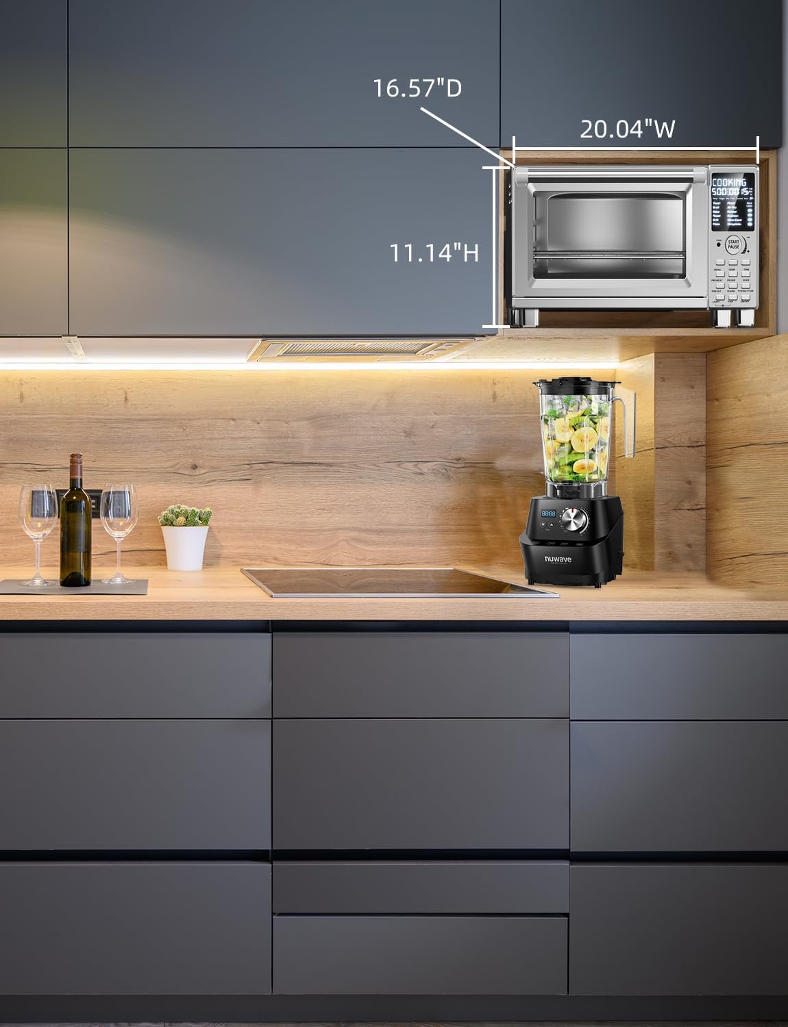 Nuwave Bravo XL Pro Air Fryer Toaster Oven with Grill Combo - 2025 New Ultra-Fast Convection System - 35% Crispier - 2X More Even - 142 Presets - 50-500F - Smarter Probe - PFAS Free - 30QT - Stainless Steel