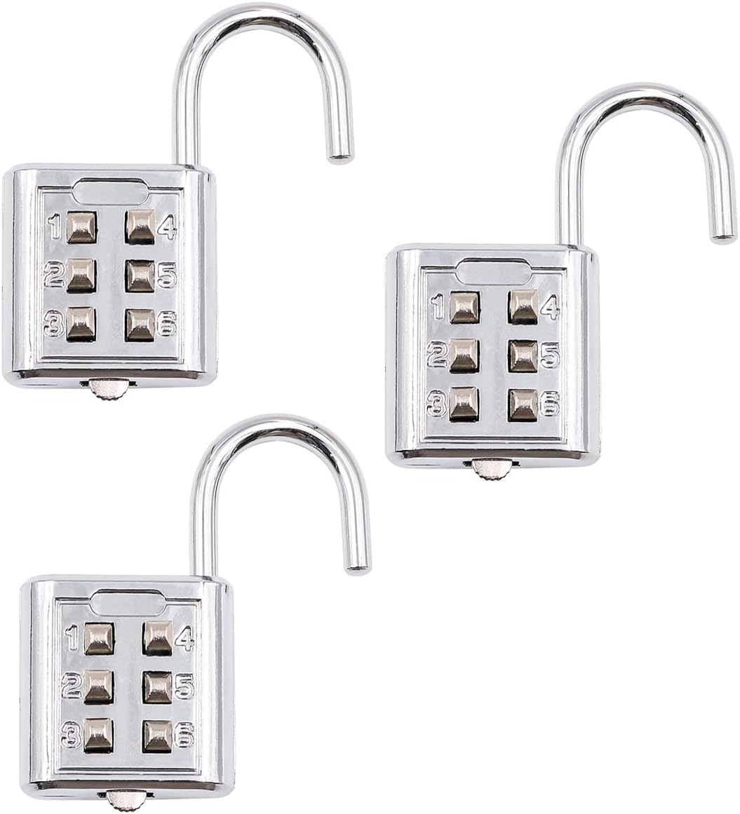 NUZAMAS 3-Pack Heavy Duty 4-Digit Combination Padlock - 30mm Zinc Alloy, Corrosion Resistant - Waterproof Keyless Lock for Home, School, Garage Locker - Silver