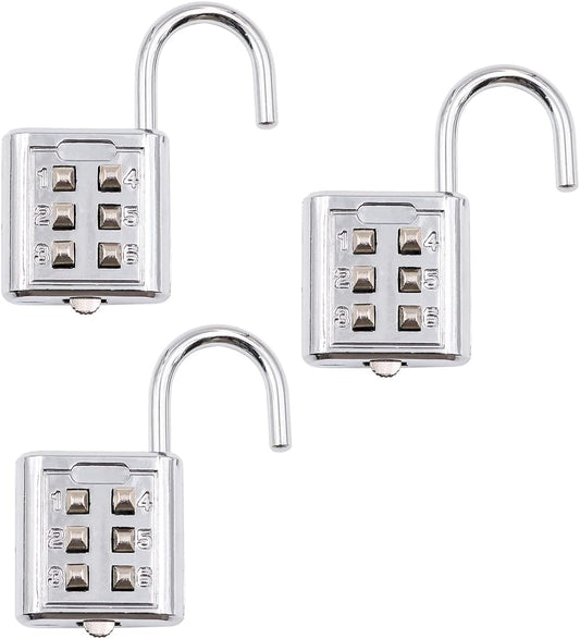 NUZAMAS 3-Pack Heavy Duty 4-Digit Combination Padlock - 30mm Zinc Alloy, Corrosion Resistant - Waterproof Keyless Lock for Home, School, Garage Locker - Silver