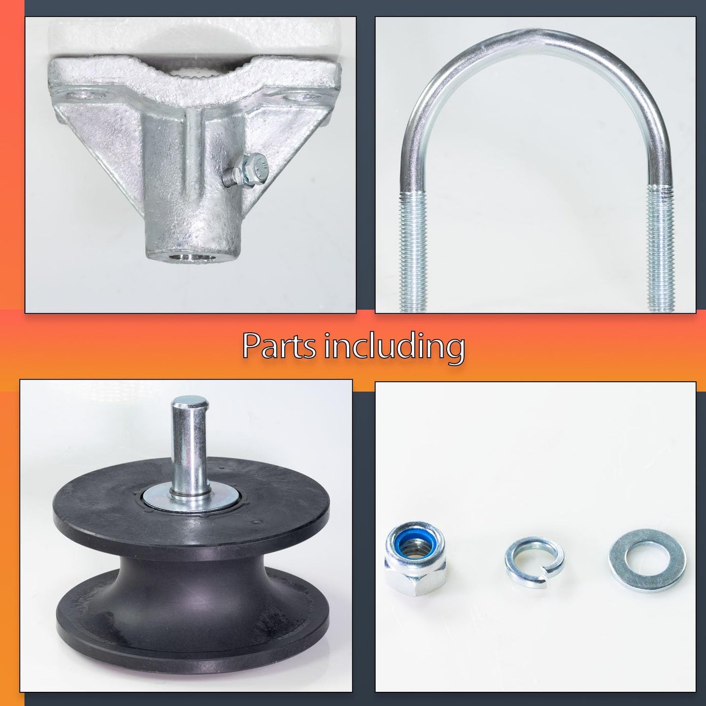 Nylon Cantilever Gate Rollers for 4" Round Post - Slide Gates, Chain Link Fence Frames - 1pc