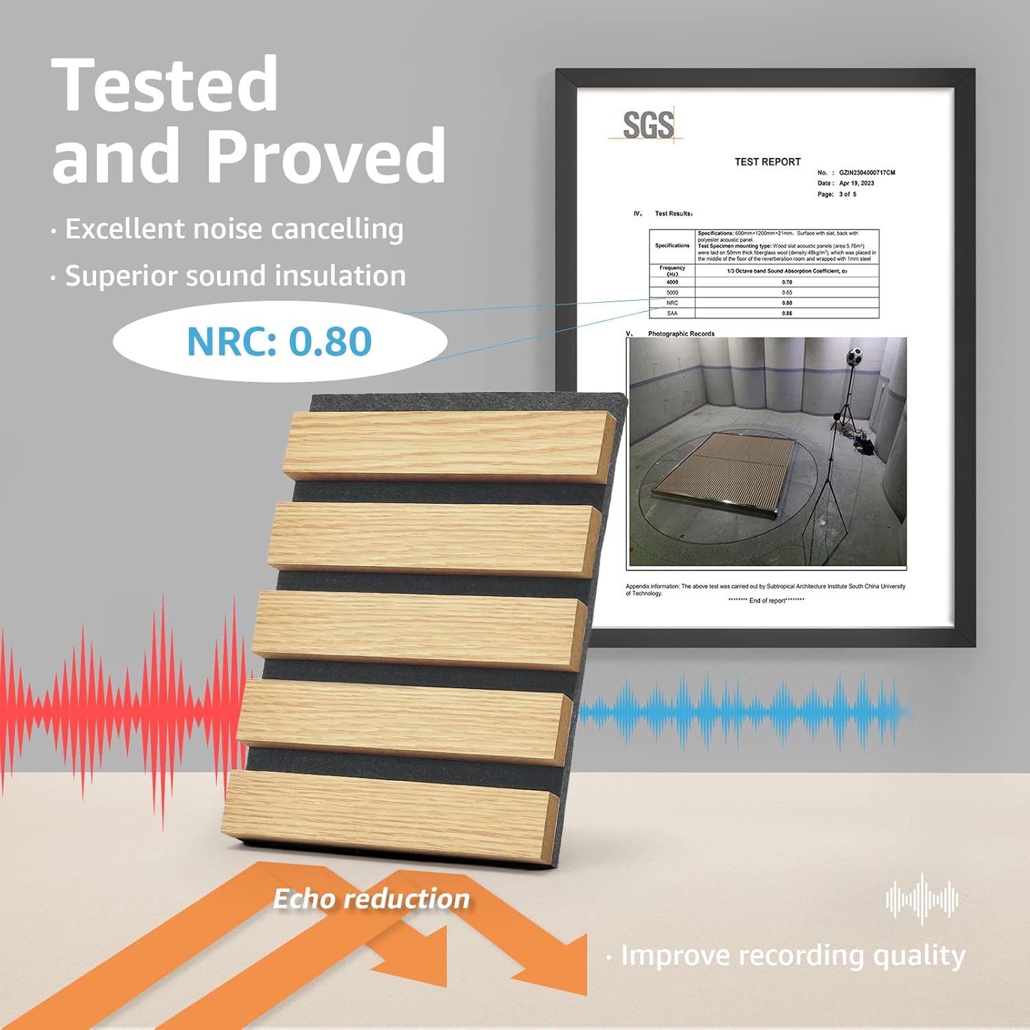 Oak Wood Finish 3D Fluted Acoustic Panels for Wall and Ceiling - Sound Absorbing Panel with Wood Slat Design by Art3d