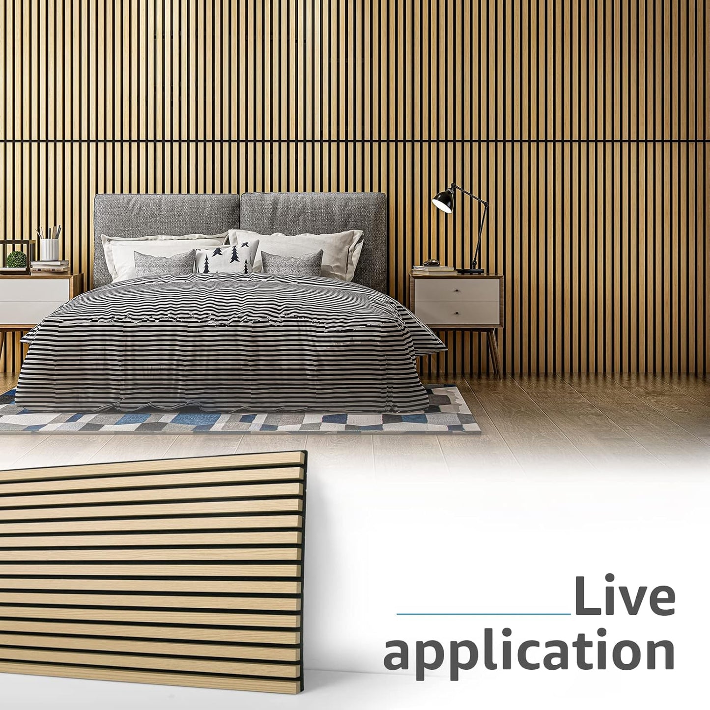 Oak Wood Finish 3D Fluted Acoustic Panels for Wall and Ceiling - Sound Absorbing Panel with Wood Slat Design by Art3d