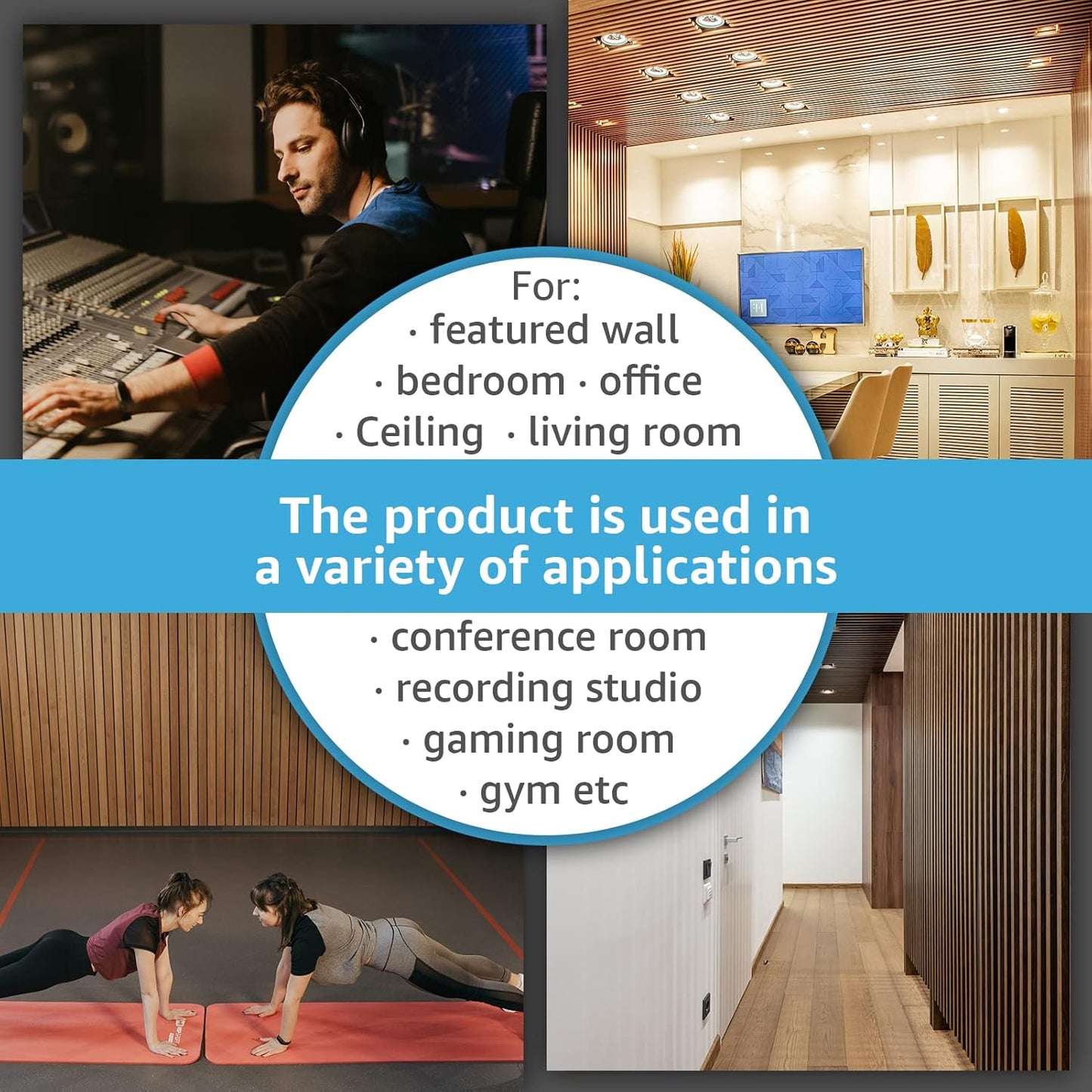 Oak Wood Finish 3D Fluted Acoustic Panels for Wall and Ceiling - Sound Absorbing Panel with Wood Slat Design by Art3d