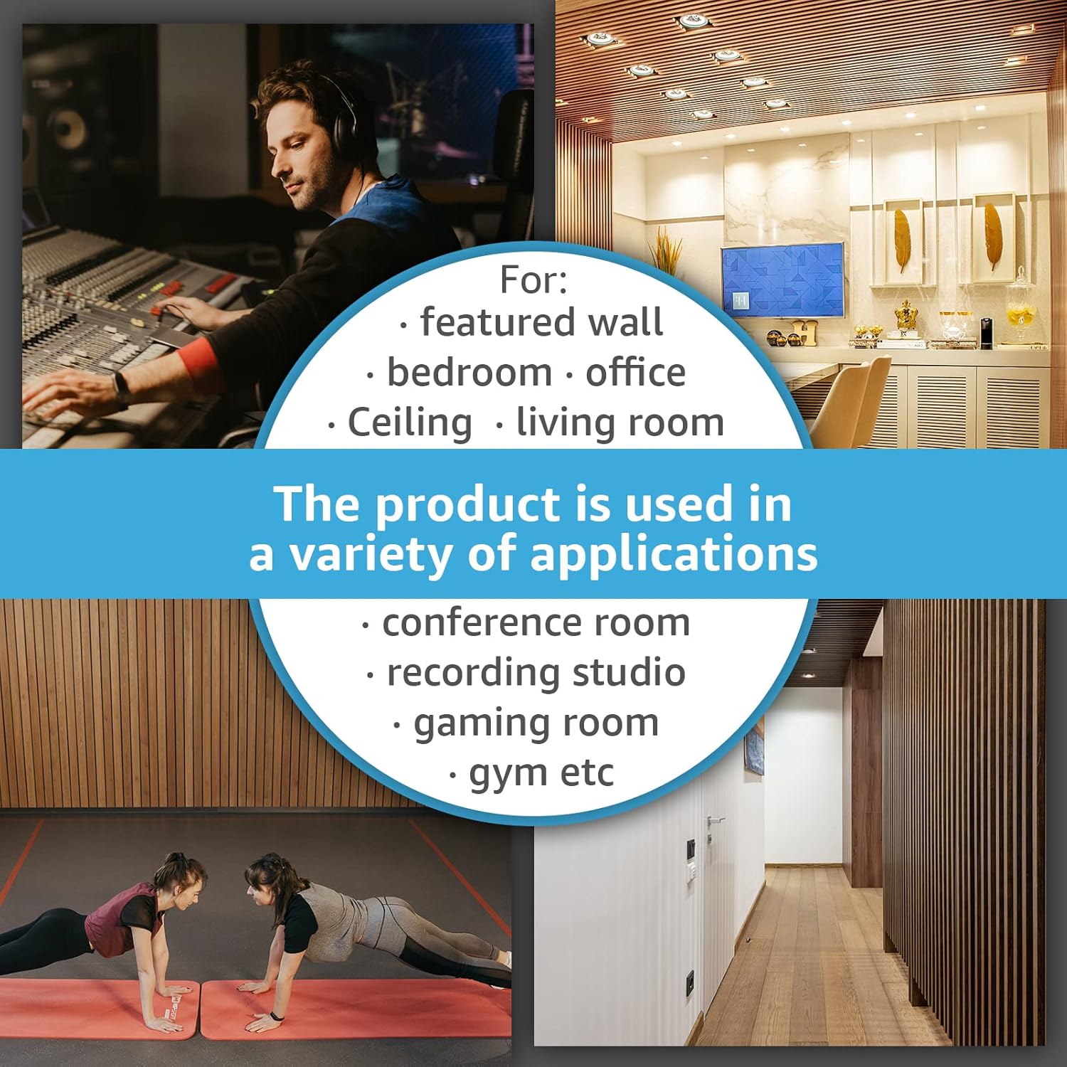 Oak Wood Finish 3D Fluted Acoustic Panels for Wall and Ceiling - Sound Absorbing Panel with Wood Slat Design by Art3d