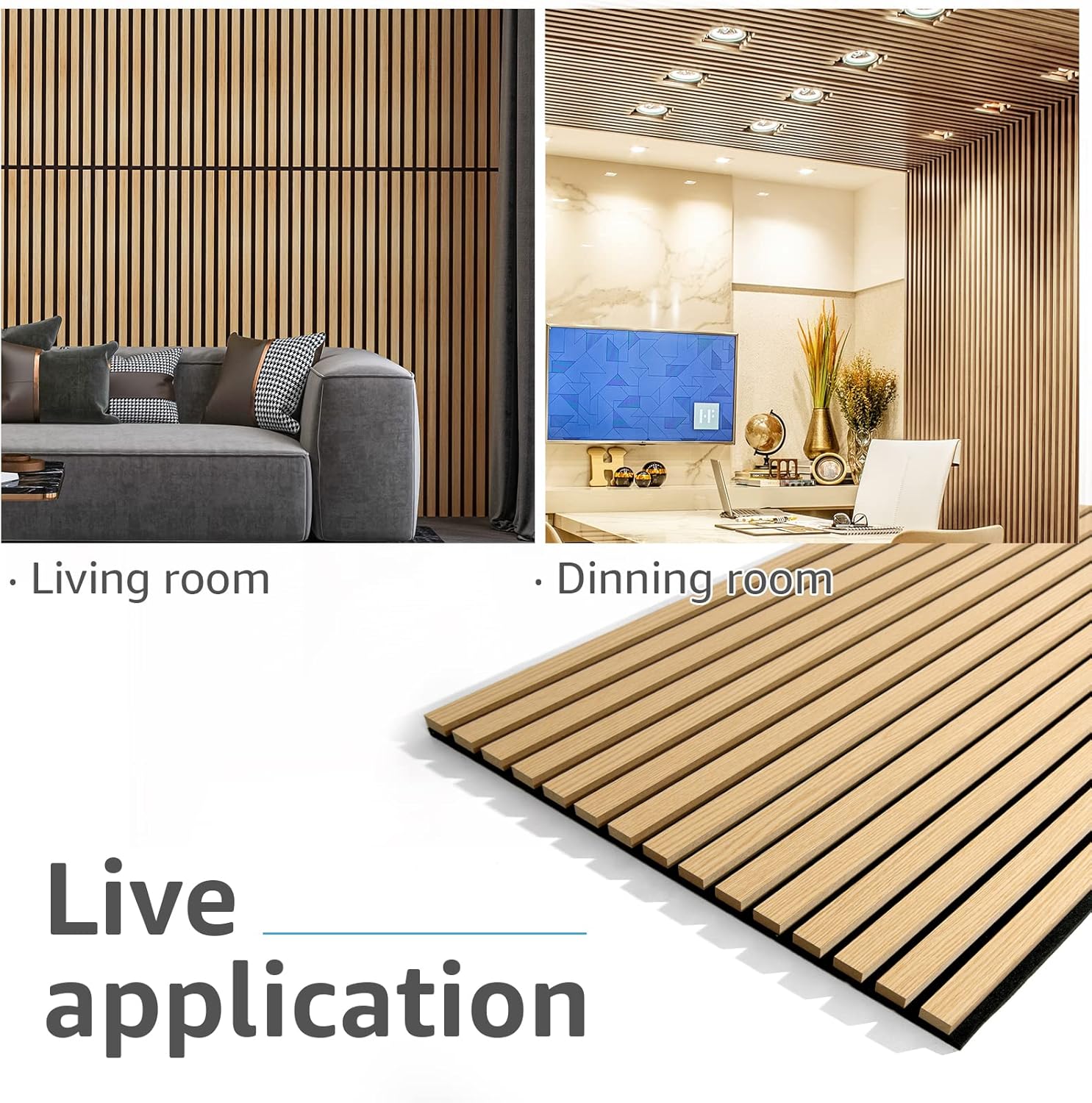 Oak Wood Finish 3D Fluted Acoustic Panels for Wall and Ceiling - Sound Absorbing Panel with Wood Slat Design by Art3d