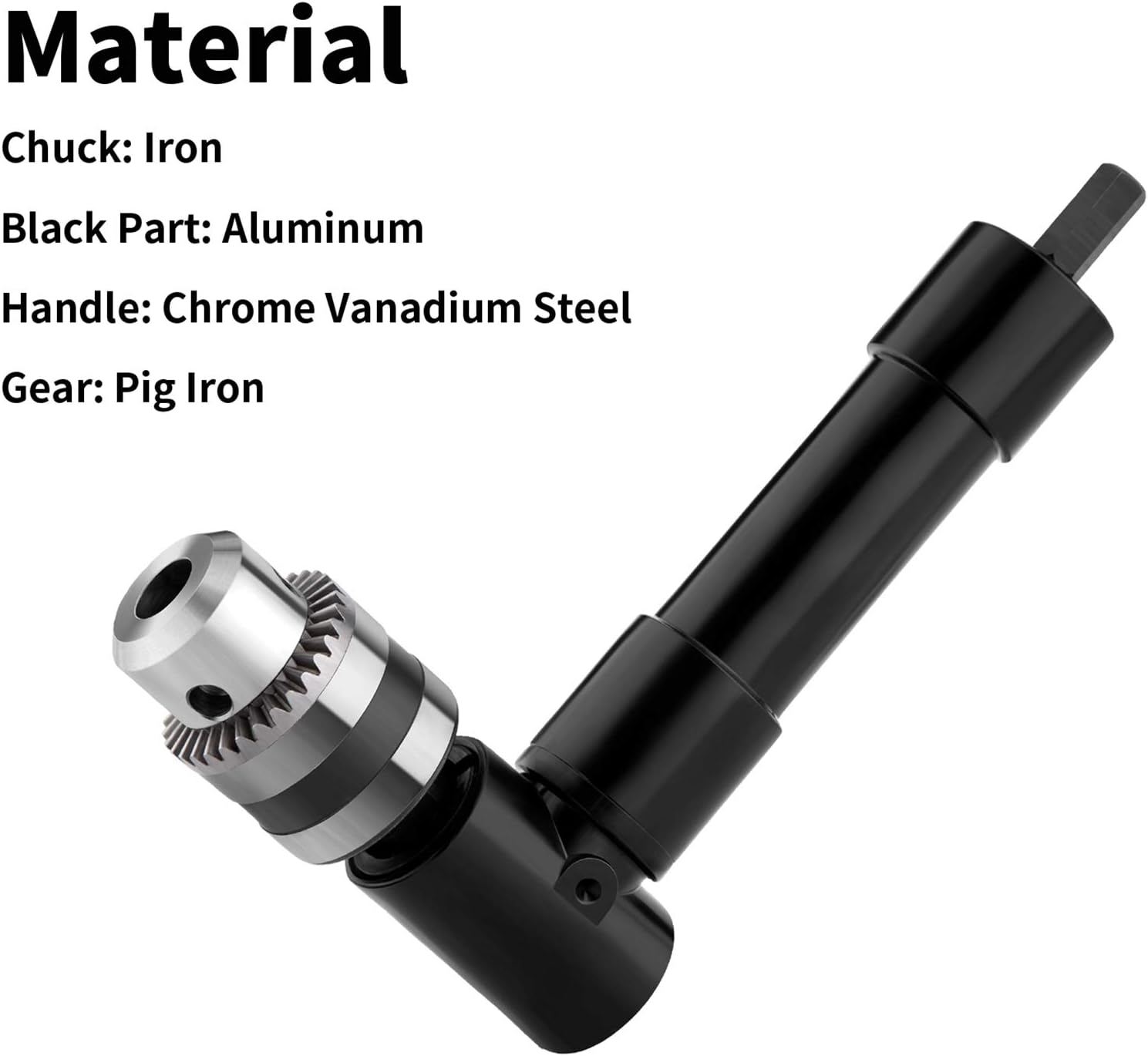 OCGIG Cordless Right Angle Drill Attachment Adapter 90 Degree Chuck Handle 3/8" Keyed Extension - Drilling Tool 1-10mm