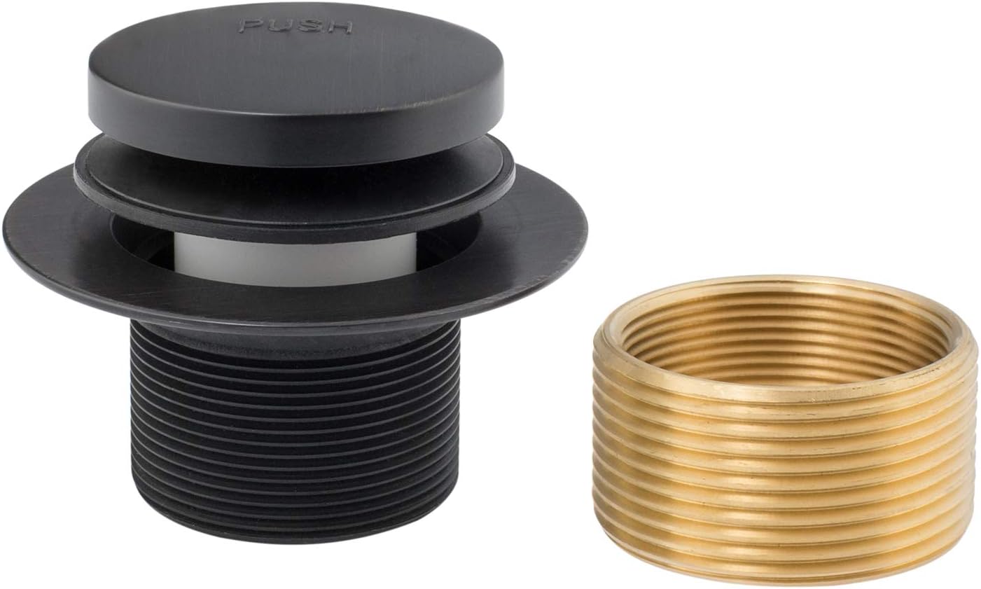Oil Rubbed Bronze Artiwell Tip-Toe Tub Trim Set with 2-Hole Overflow Faceplate - Universal Fine/Coarse Thread Replacement Bath Drain Kit