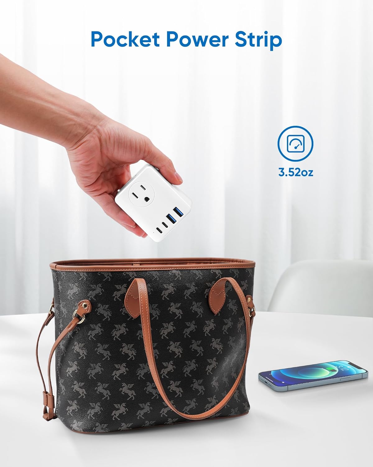 Olcorife 2 Pack Foldable Outlet Extender with 4AC 4USB Ports - Travel Plug Adapter for US/Canada/Japan/China - Cruise Essentials Power Strip