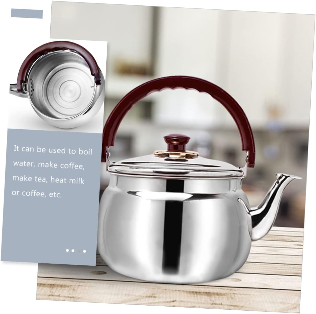 OMaju Stainless Steel Tea Kettle - Chirping Kettle, Water Jug, Ceramic Teapot