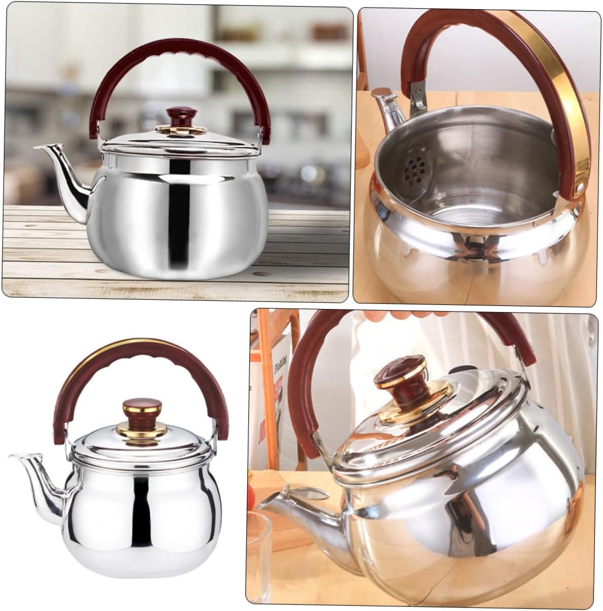 OMaju Stainless Steel Tea Kettle - Chirping Kettle, Water Jug, Ceramic Teapot