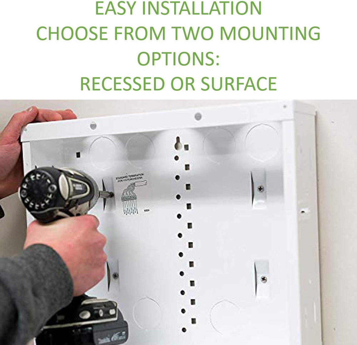 On-Q Legrand EN2800 28 Inch Recessed Media Enclosure with 20 Gauge Box - White, Cable Wall Cover with 2.5 Inch Openings and Mounting Hardware