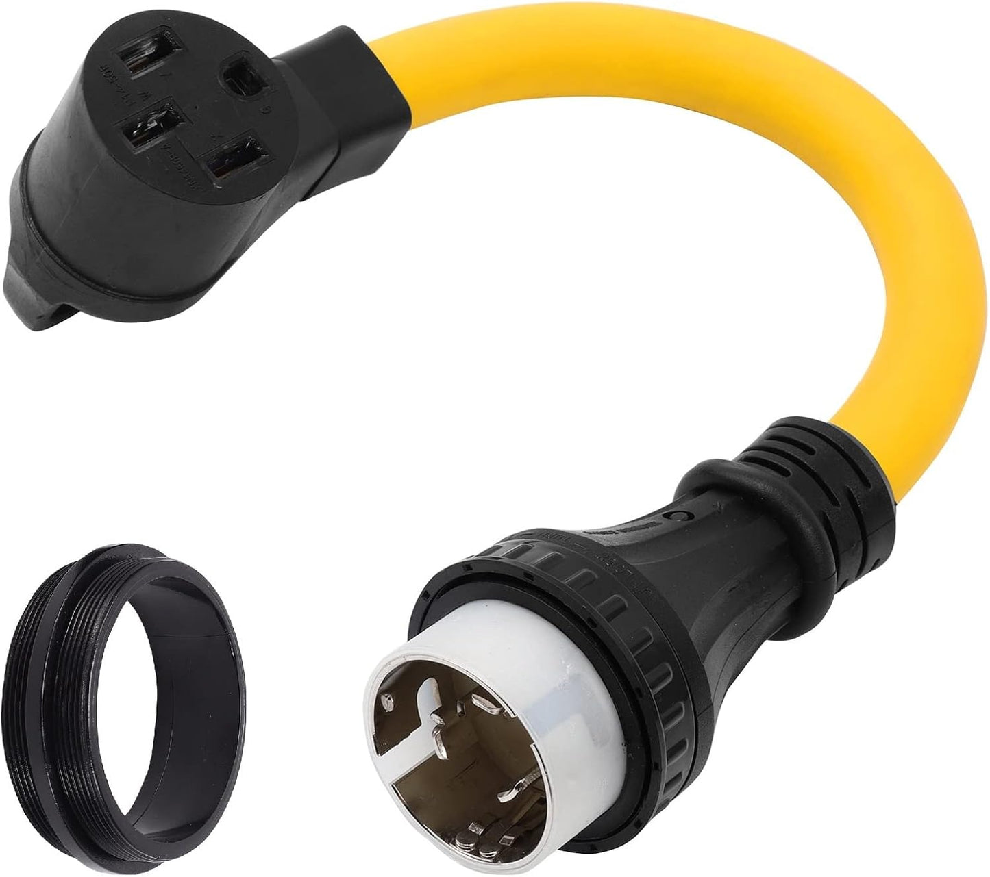 ONETAK NEMA SS2-50P to 14-50R 50 Amp Marine Twist Lock Plug to 4 Prong Outlet Adapter