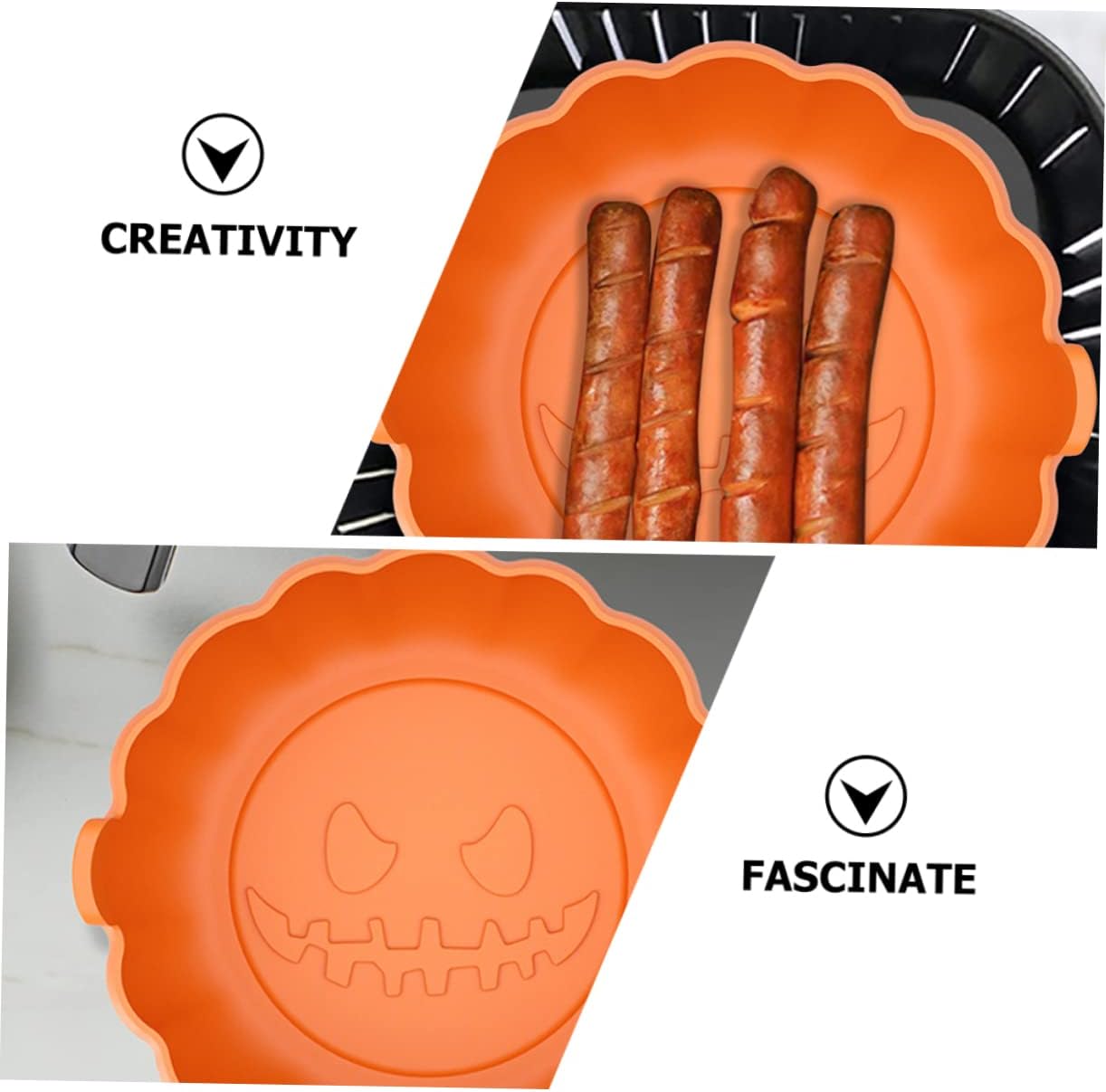Orange Air Fryer Liner Paper Baking Tray Liners for Air Fryer Pans - Replaceable Inner Pad for Baking Supplies and Oven Tray