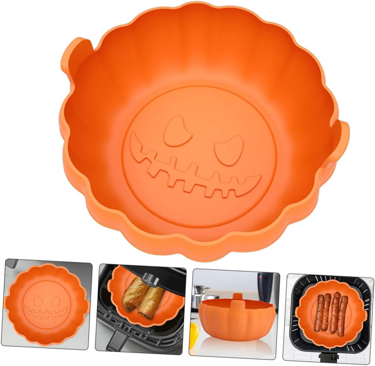 Orange Air Fryer Liner Paper Baking Tray Liners for Air Fryer Pans - Replaceable Inner Pad for Baking Supplies and Oven Tray