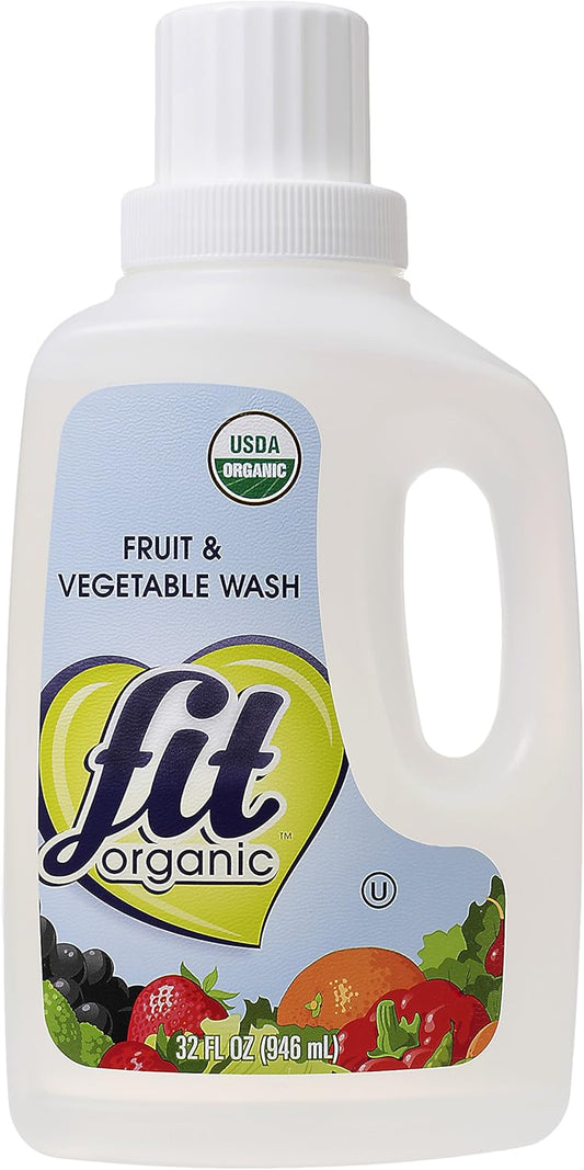 Organic 32 Oz Produce Wash - Fruit & Vegetable Cleaner, Pesticide & Wax Remover