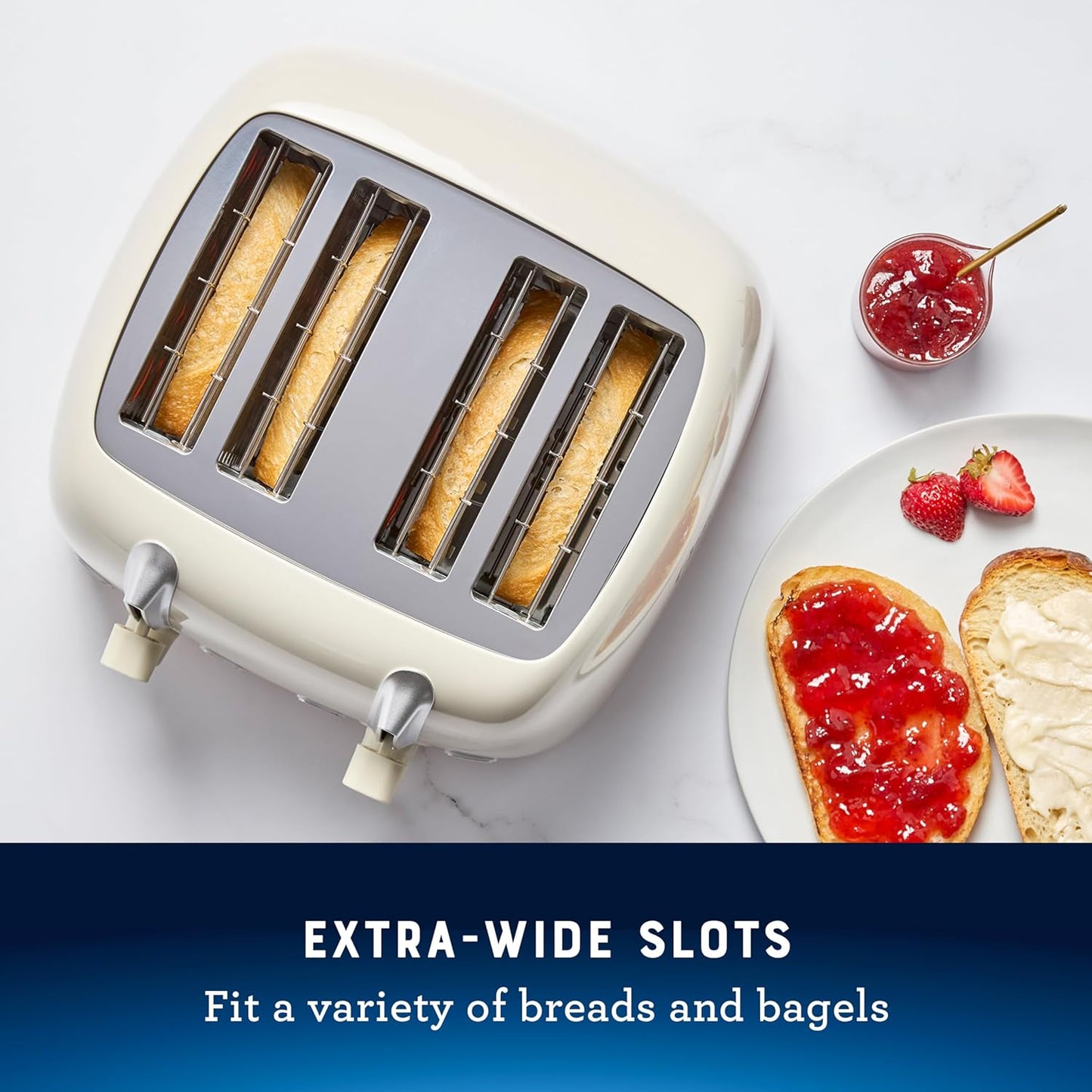 Oster 4-Slice Toaster with Extra Wide Slots for Perfectly Toasted Bread and Bagels