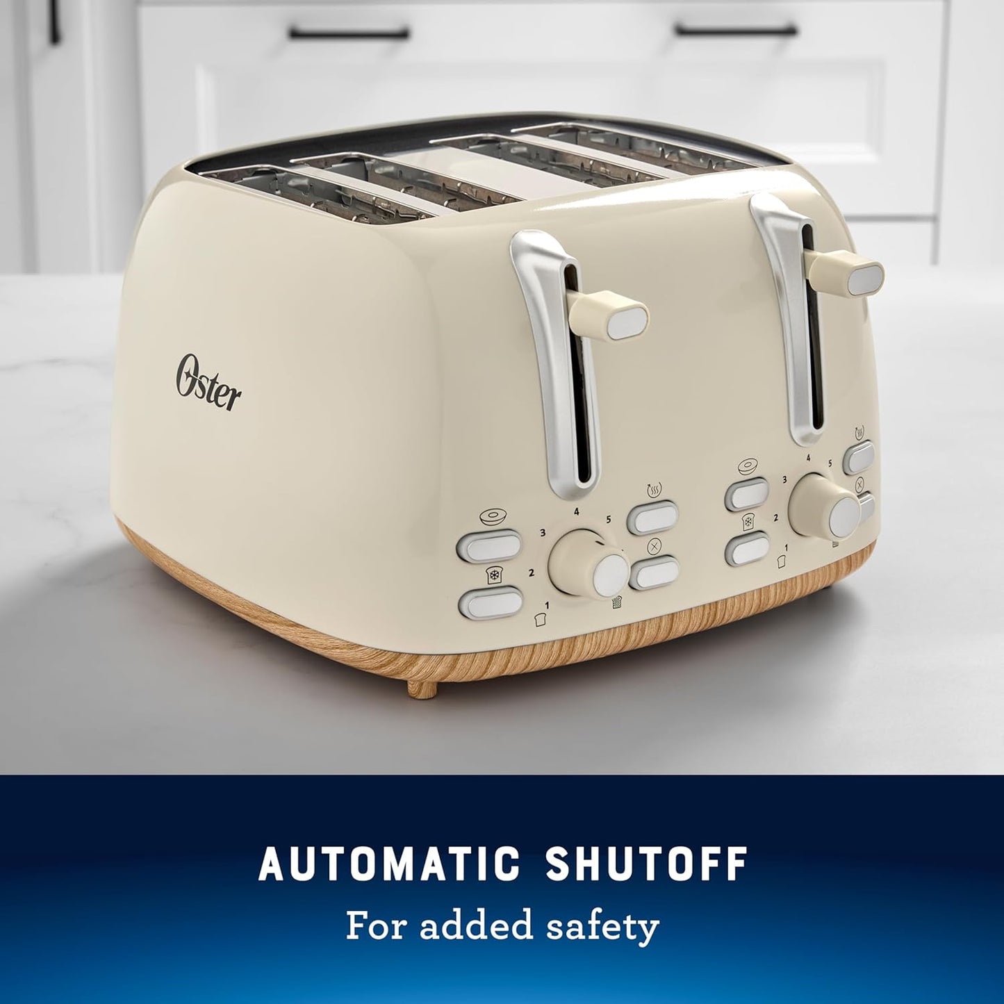 Oster 4-Slice Toaster with Extra Wide Slots for Perfectly Toasted Bread and Bagels