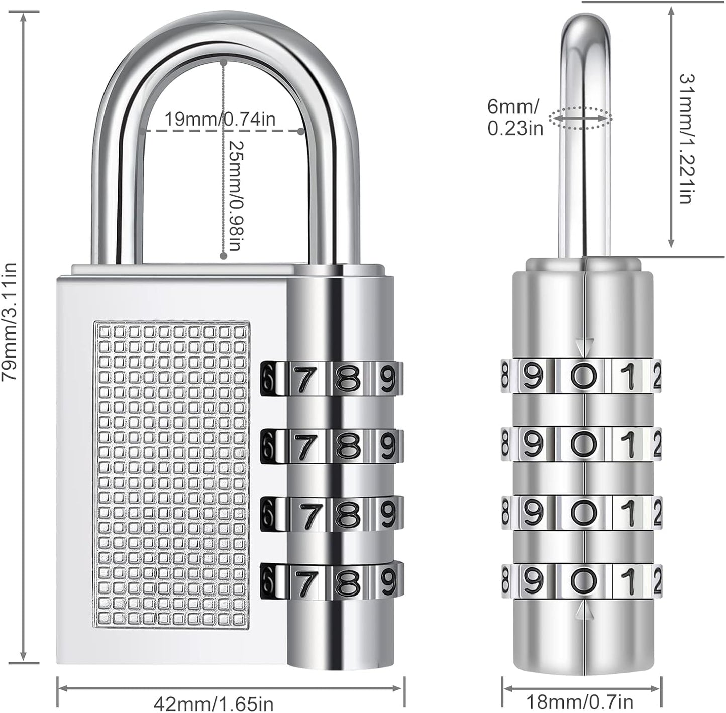 Outdoor 4 Digit Combination Locker Lock for Gym, School, Gates, Doors - Key Lock Box for Outside - Wall Mount or Door Knob Hang