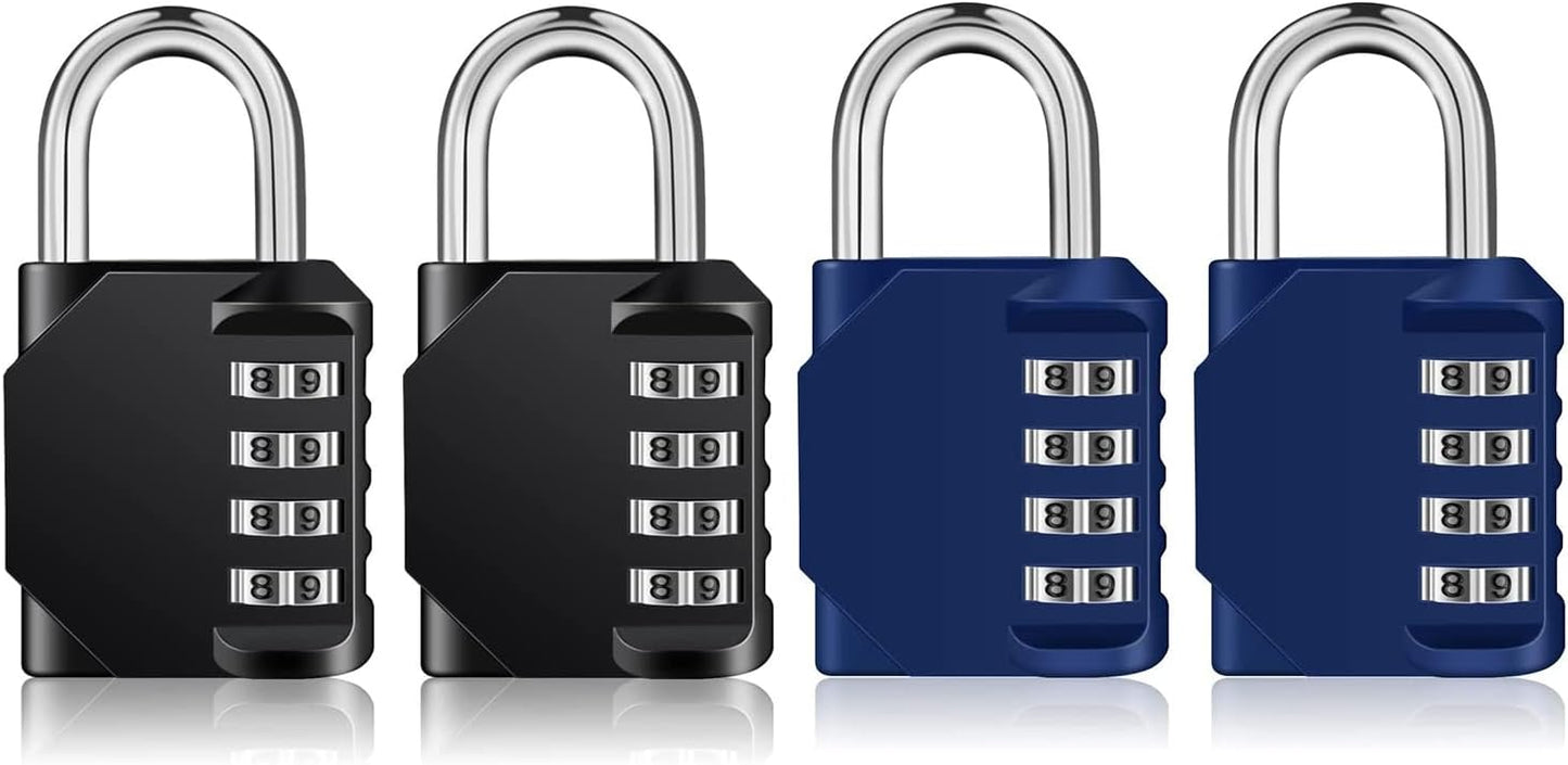 Outdoor 4-Digit Combination Padlock for School, Gym, and Black Lock - ZHEGE Lock