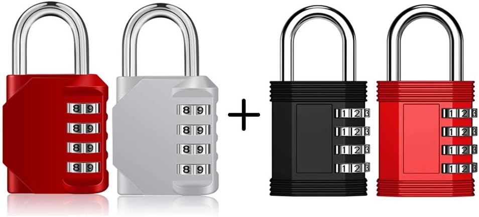 Outdoor Combination Padlock 2 Pack, 4 Digit Lock for Gym, Employee, School, Fence - ZHEGE Combo Lock for Hasp Cabinet