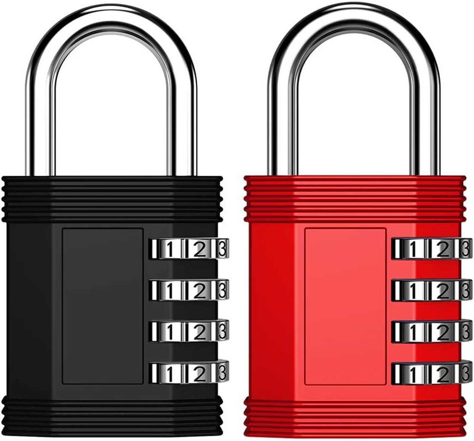 Outdoor Combination Padlock 2 Pack, 4 Digit Lock for Gym, Employee, School, Fence - ZHEGE Combo Lock for Hasp Cabinet
