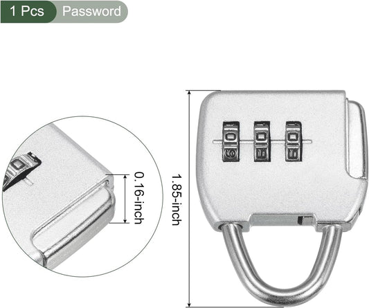 Outdoor Combination Padlock Set with Security Cables, Steel Chains - Ideal for Lockers, Baggage, Bikes - Silver, 1.6Ft