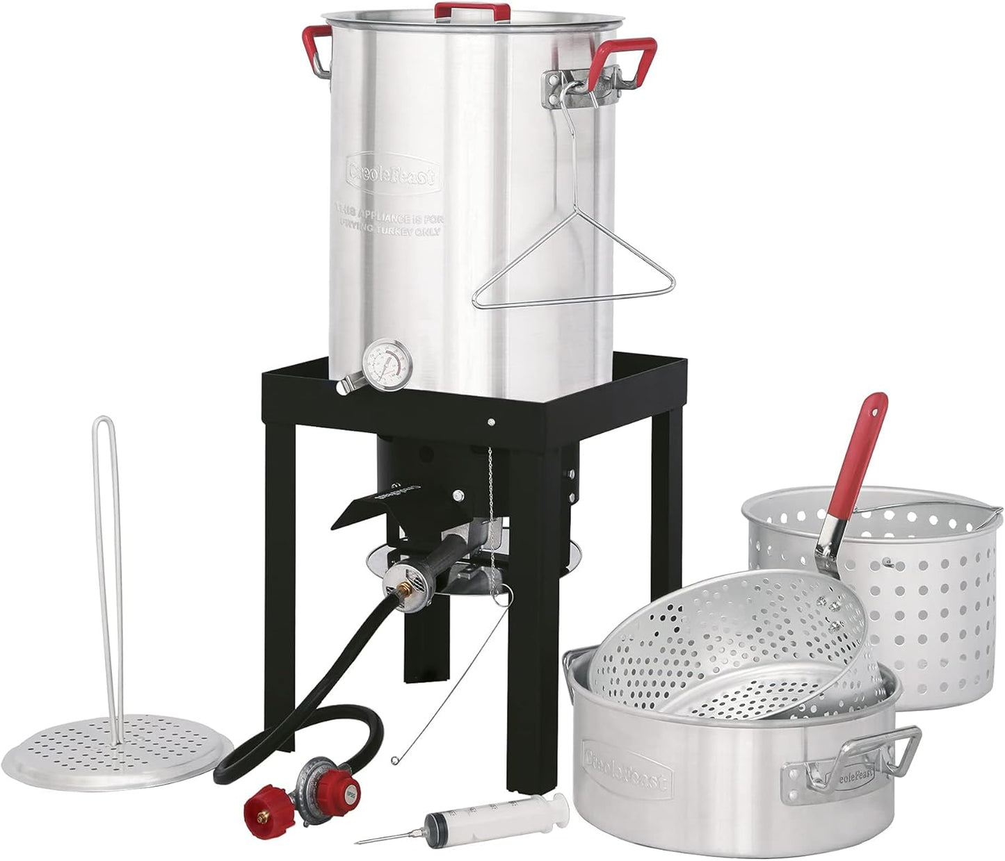 Outdoor Cooking Set: CreoleFeast TFS3010 Propane 30 Qt. Turkey and 10 Qt. Fish Fryer Boiler Steamer with 50,000 BTU Burner