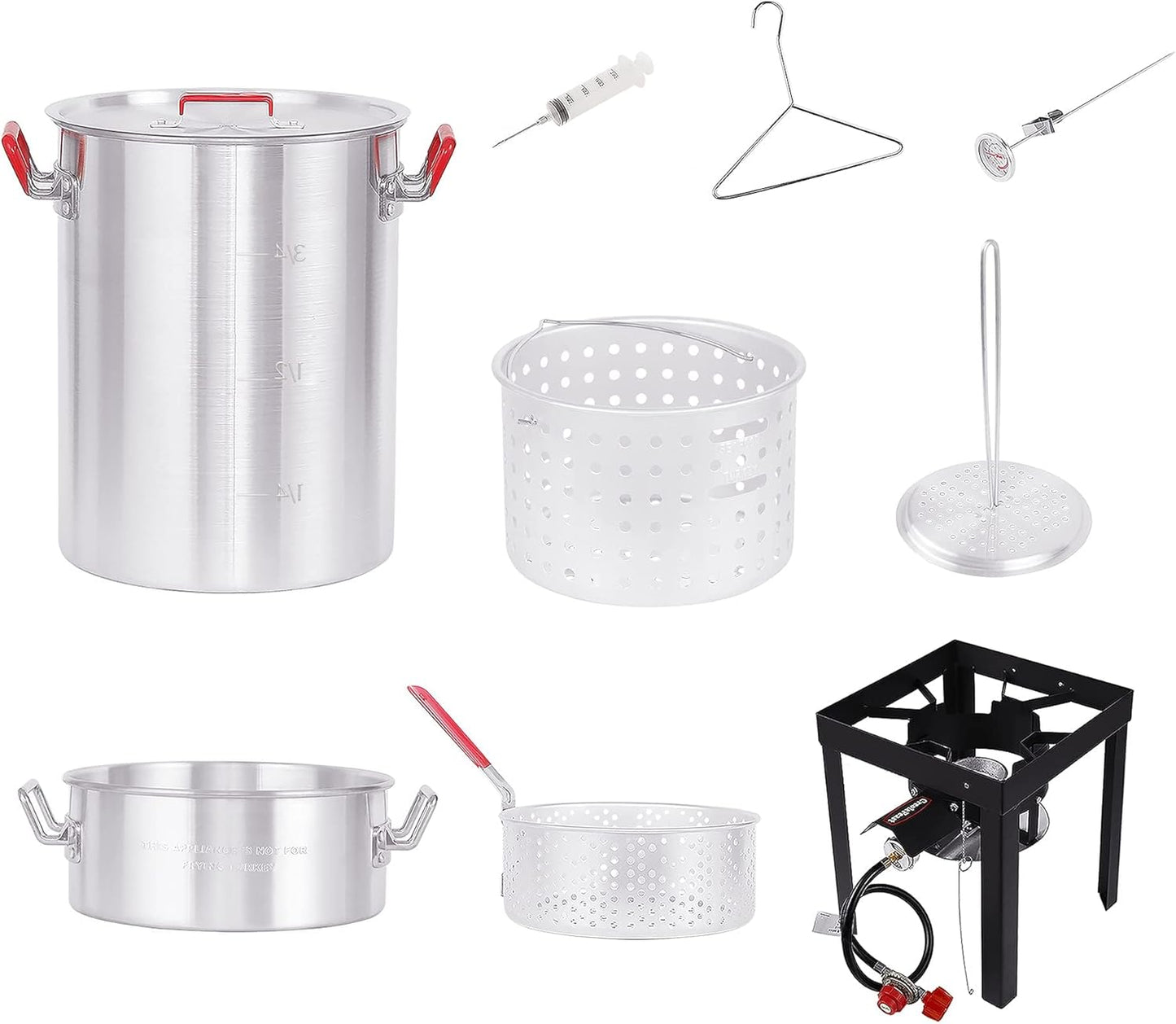 Outdoor Cooking Set: CreoleFeast TFS3010 Propane 30 Qt. Turkey and 10 Qt. Fish Fryer Boiler Steamer with 50,000 BTU Burner