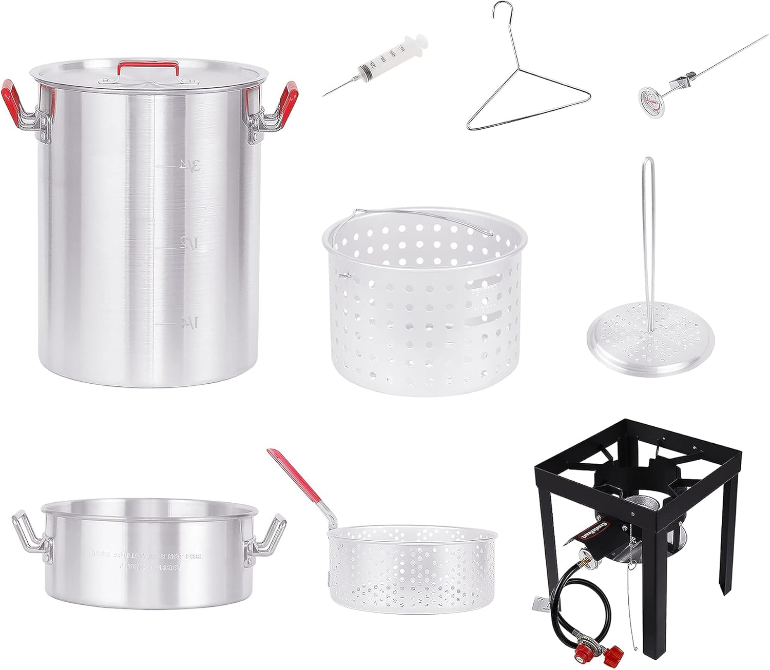 Outdoor Cooking Set: CreoleFeast TFS3010 Propane 30 Qt. Turkey and 10 Qt. Fish Fryer Boiler Steamer with 50,000 BTU Burner