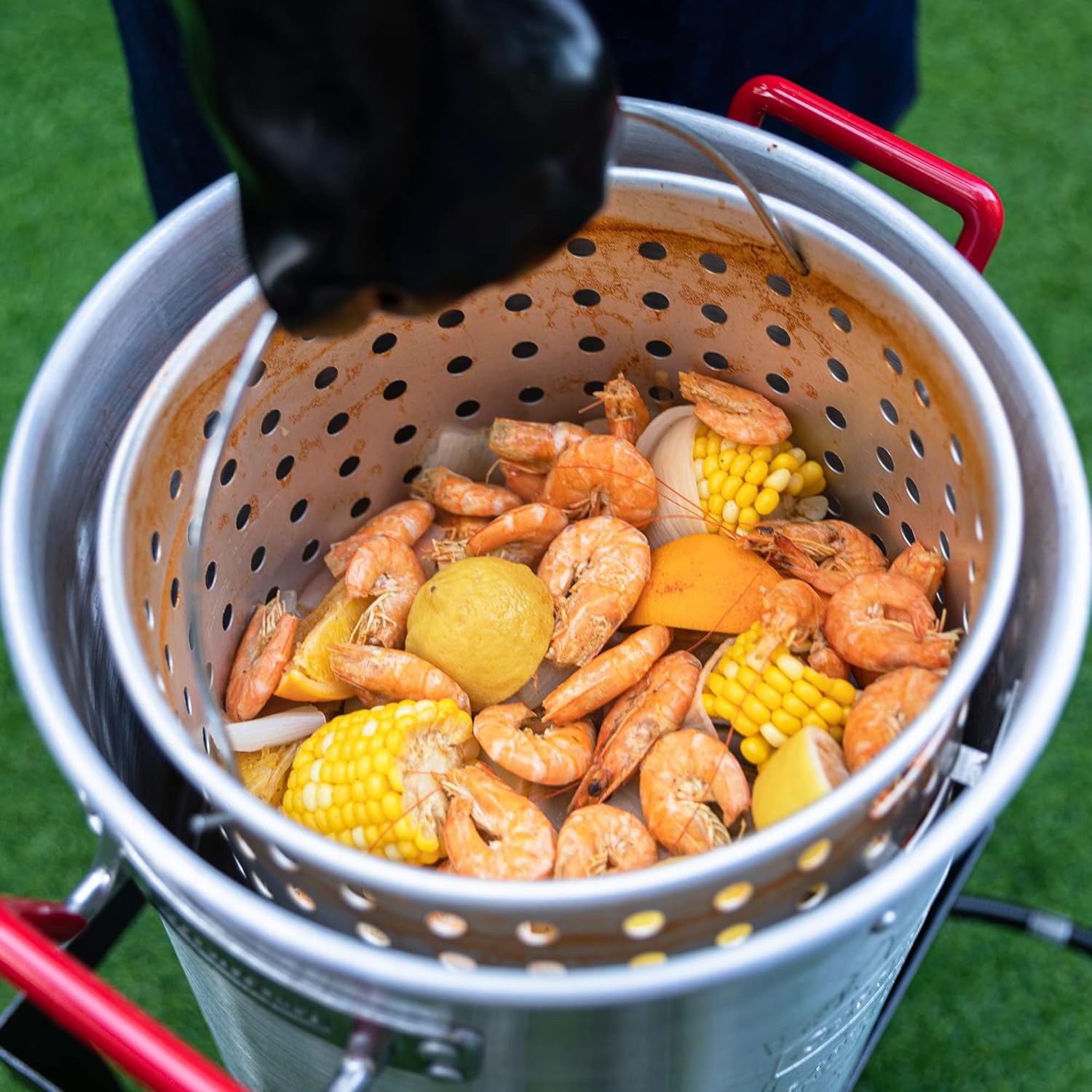 Outdoor Cooking Set: CreoleFeast TFS3010 Propane 30 Qt. Turkey and 10 Qt. Fish Fryer Boiler Steamer with 50,000 BTU Burner