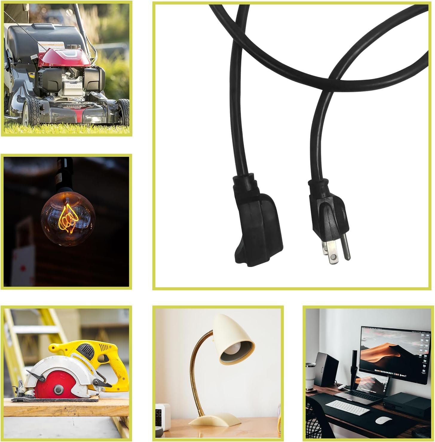 Outdoor Extension Cord 30 Ft - Waterproof 16/3 Electric Cord, 16 Gauge 3 Prong, SJTW, 13A 1625W 125V, Grounded Plug, Black