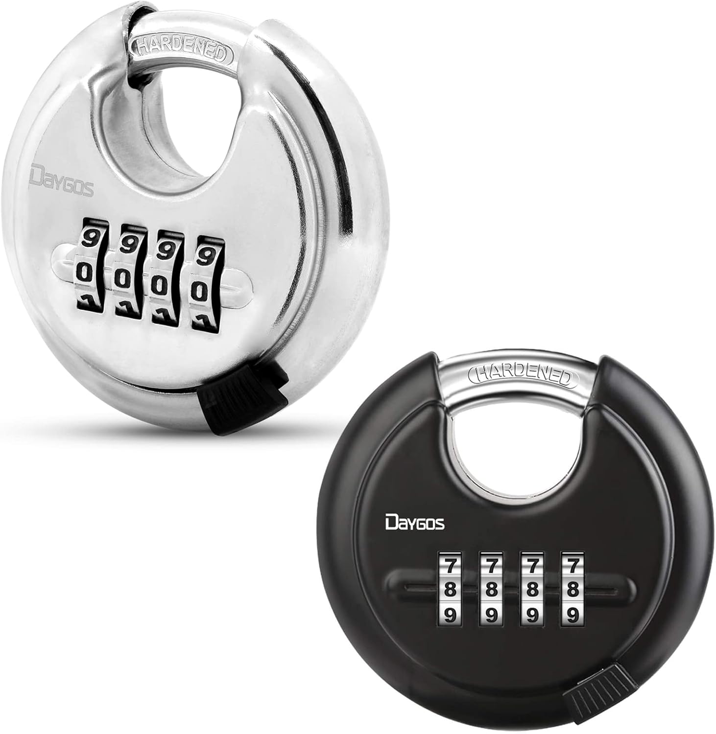 Outdoor Heavy Duty 4 Digit Combination Disc Padlock for Storage Unit, Gate, Fence, Trailer - DAYGOS Combo Discus Lock