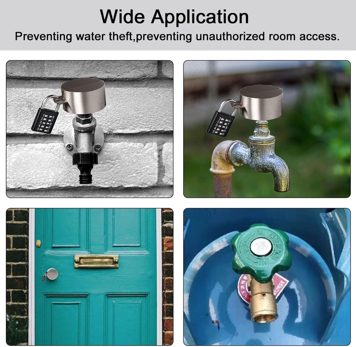 Outdoor Water Spigot Lock with Padlock - Prevent Water Theft and Unauthorized Use - Hose Bib Lock for Outside Faucets