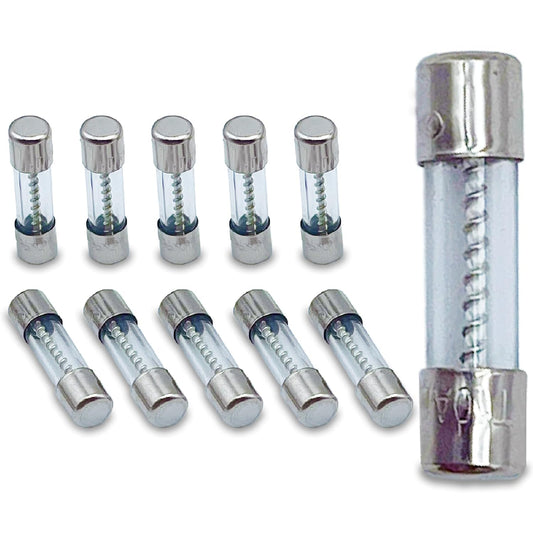 Pack of 10 ACME Slow Blow Glass Fuses 2A 250V 5x20mm for Power Supply, Microwave, Auto Accessories - Time-delay Replacement Circuit Breakers