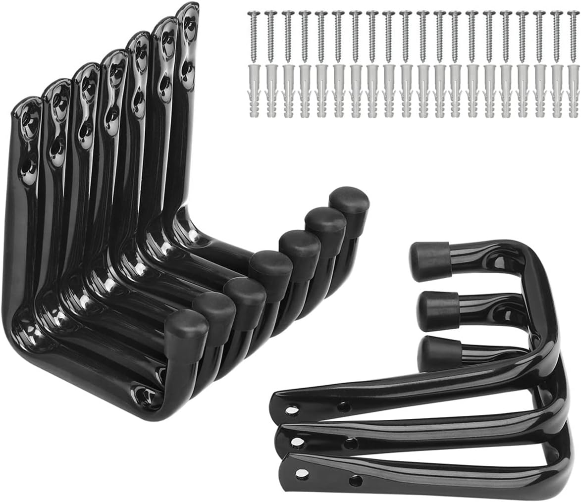 Pack of 10 Black Heavy Duty J Utility Hangers for Garage Storage by Yisunnan