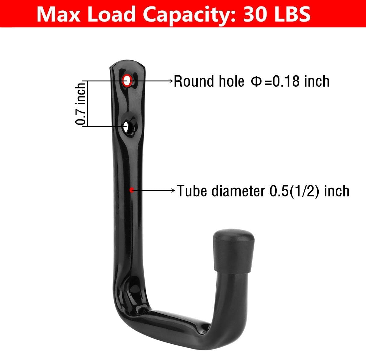 Pack of 10 Black Heavy Duty J Utility Hangers for Garage Storage by Yisunnan