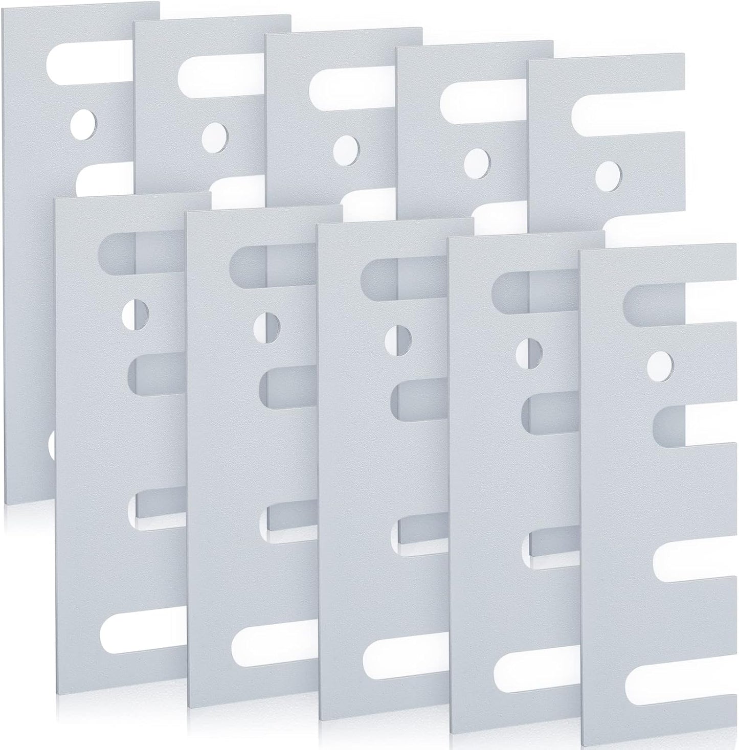 Pack of 10 Gray Stainless Steel Door Hinge Repair Kit Shims - 16 Gauge Steel, Coated Finish, 4-1/2" Length x 1-5/8" Width