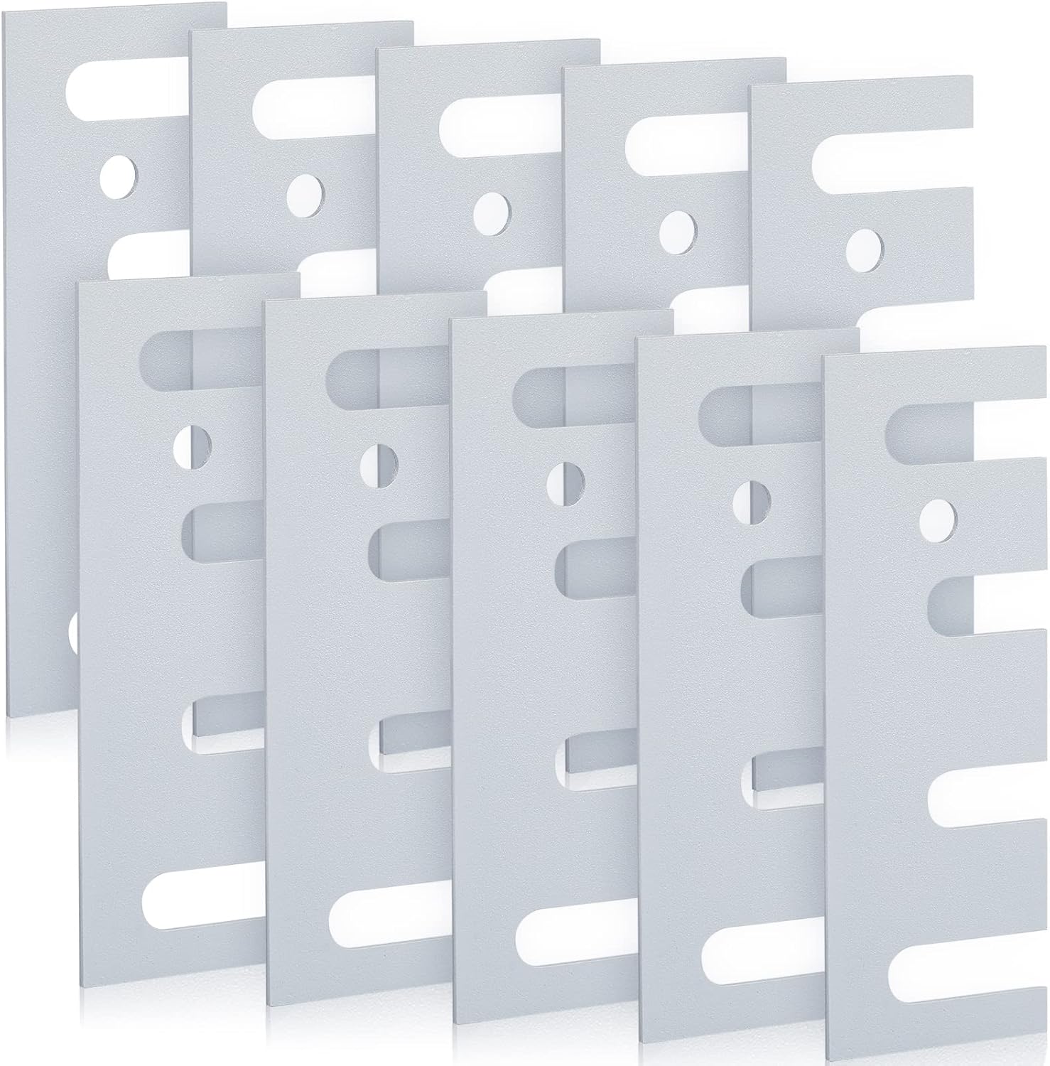 Pack of 10 Gray Stainless Steel Door Hinge Repair Kit Shims - 16 Gauge Steel, Coated Finish, 4-1/2" Length x 1-5/8" Width