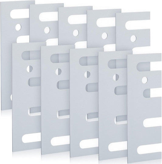 Pack of 10 Gray Stainless Steel Door Hinge Repair Kit Shims - 16 Gauge Steel, Coated Finish, 4-1/2" Length x 1-5/8" Width