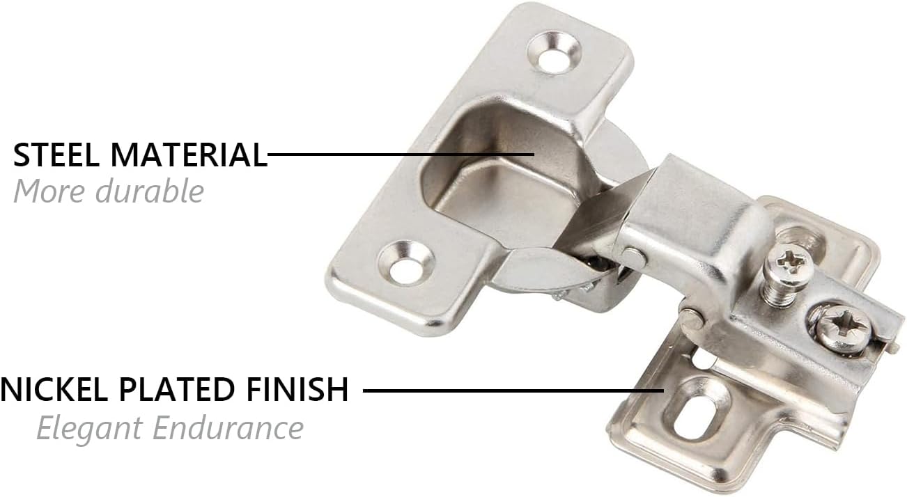 Pack of 10 Silverline Face Frame Compact Cabinet Hinges - Concealed Euro 105Deg Self Closing