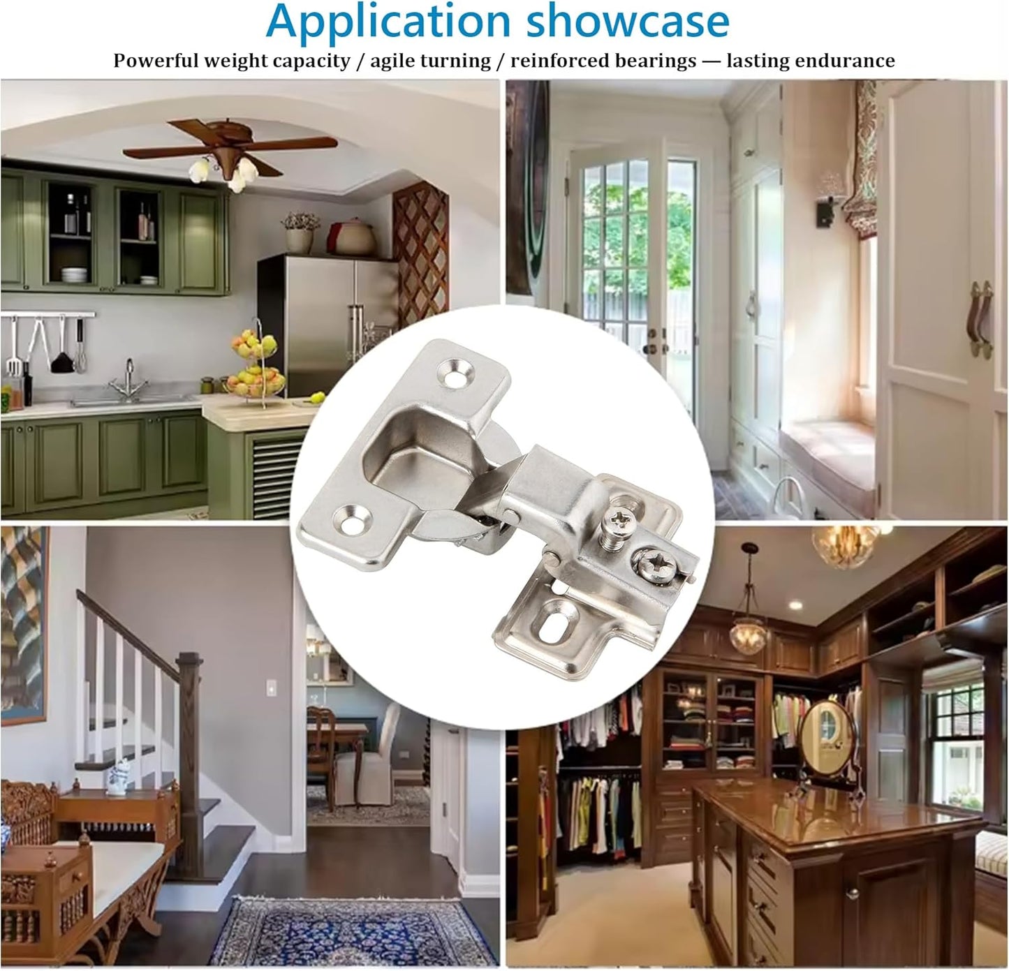 Pack of 10 Silverline Face Frame Compact Cabinet Hinges - Concealed Euro 105Deg Self Closing