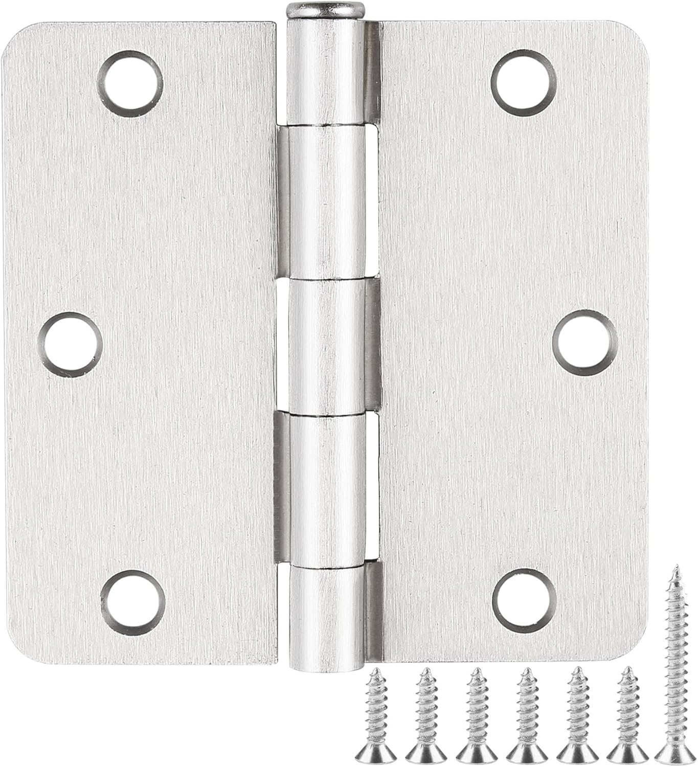 Pack of 12 JIW Satin Nickle Door Hinges - 3.5 inch with 1/4" Radius