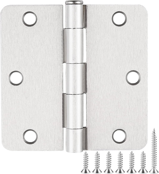 Pack of 12 JIW Satin Nickle Door Hinges - 3.5 inch with 1/4" Radius