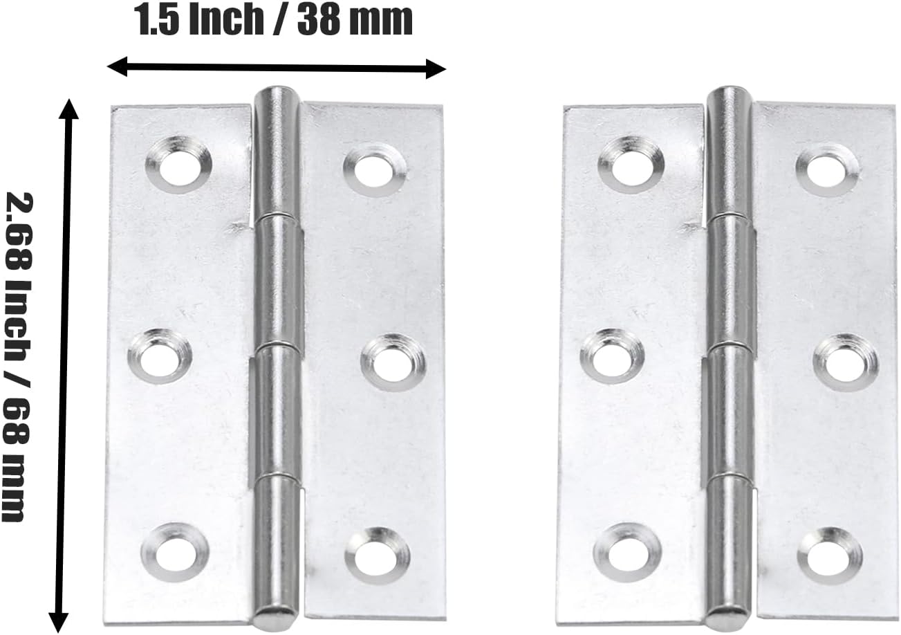 Pack of 12 McRedy Swing Door Hinges in Silver Stainless Steel - 3 Inch Size