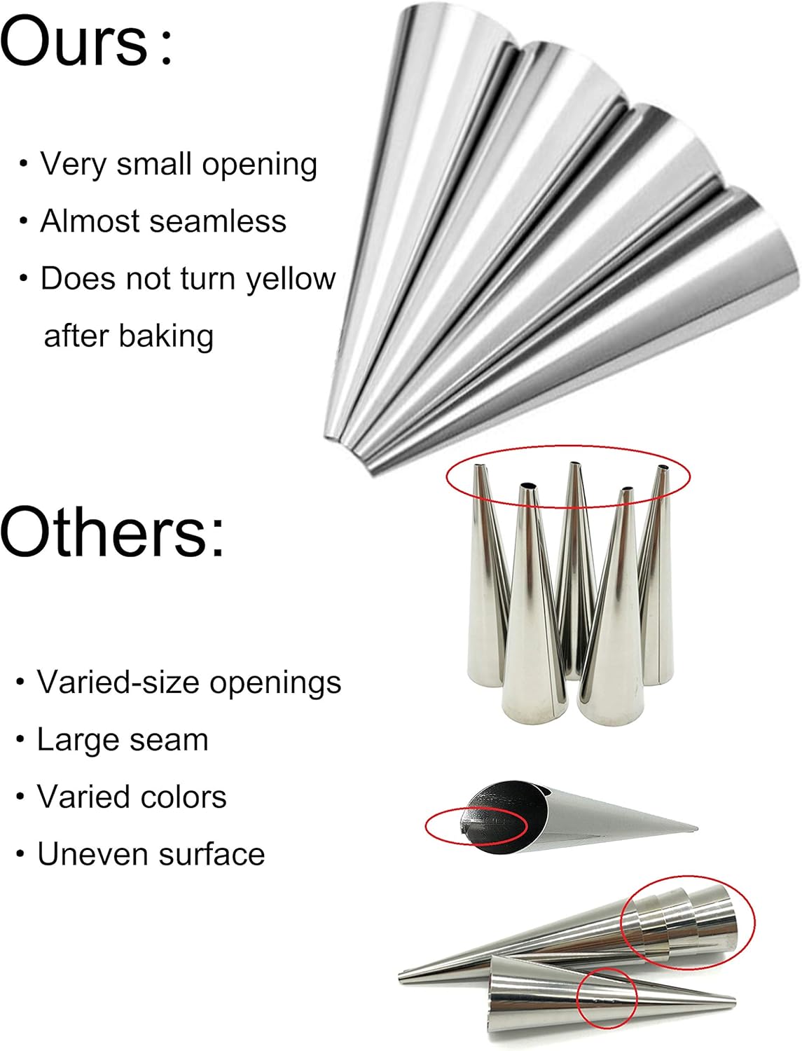 Pack of 16 Large 5-inch EUICAE Cream Horn Molds for Baking Cream Horns