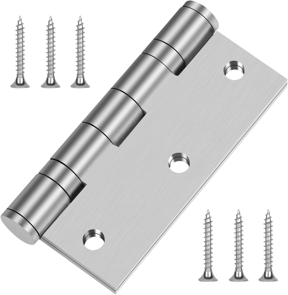Pack of 2 3" x 2.5" 304 Stainless Steel Door Hinges for Commercial and Residential Use, 3 Inch Ball Bearing Hinge with Square Corners in Silver