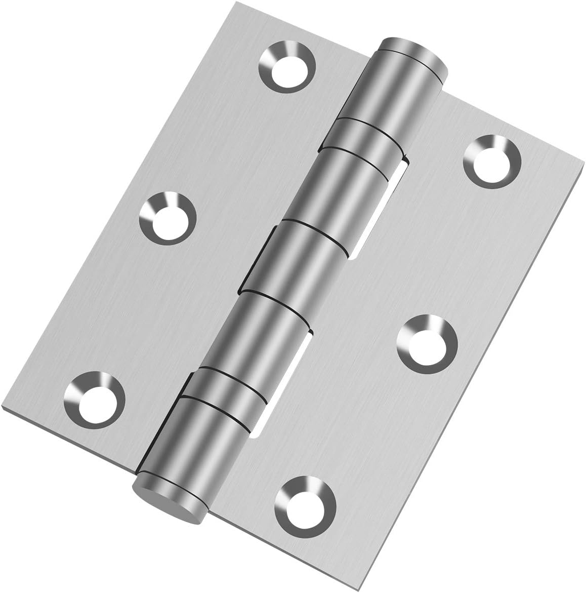 Pack of 2 3" x 2.5" 304 Stainless Steel Door Hinges for Commercial and Residential Use, 3 Inch Ball Bearing Hinge with Square Corners in Silver