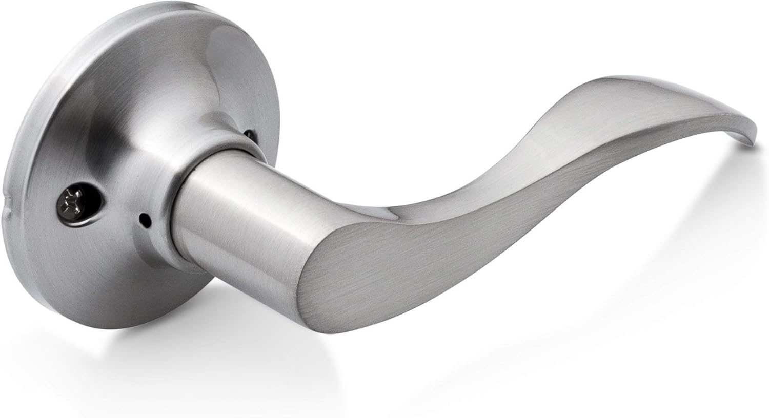 Pack of 2 Berlin Modisch Dummy Lever Door Handles for Closets, Satin Nickel Finish - Single Side Pull Only, Classic Series