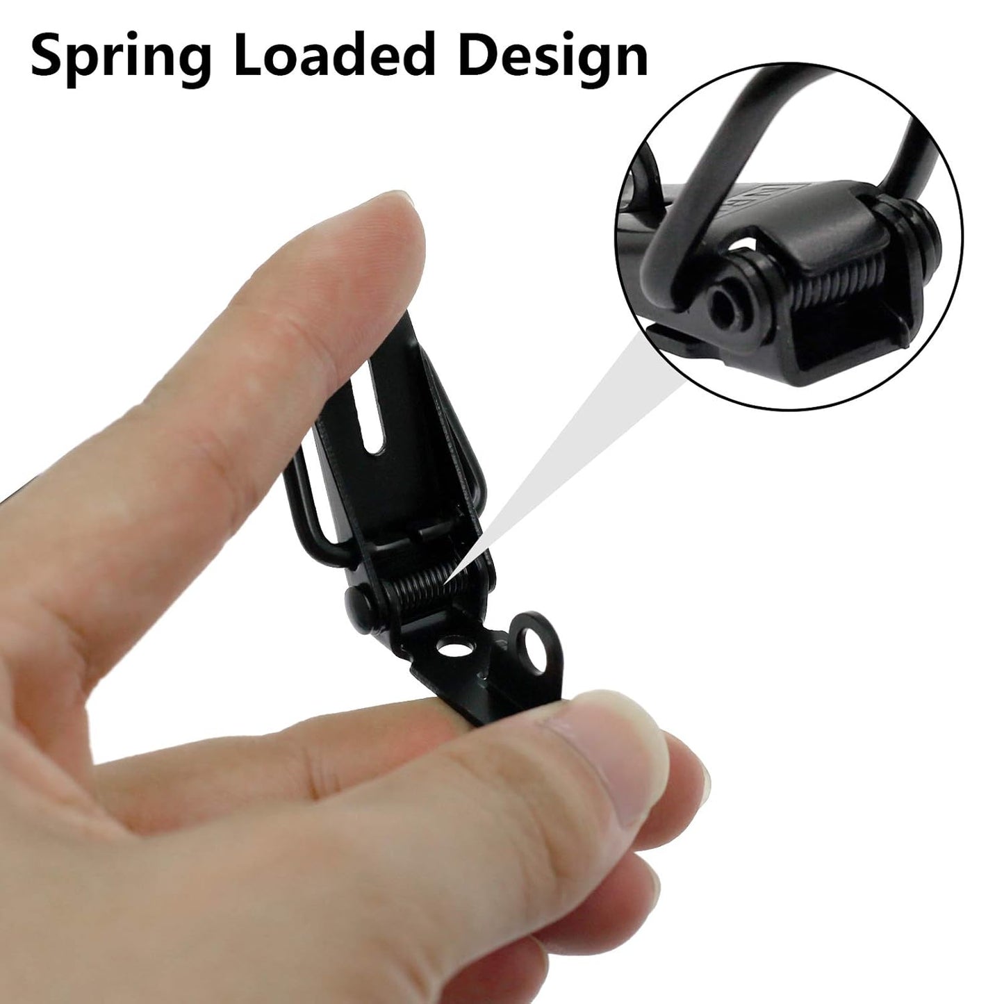 Pack of 2 Black Stainless Steel Spring Loaded Toggle Lock Clasp Buckle Latch for Cabinet Boxes & Suitcase - with Mounting Screws by Zorfeter