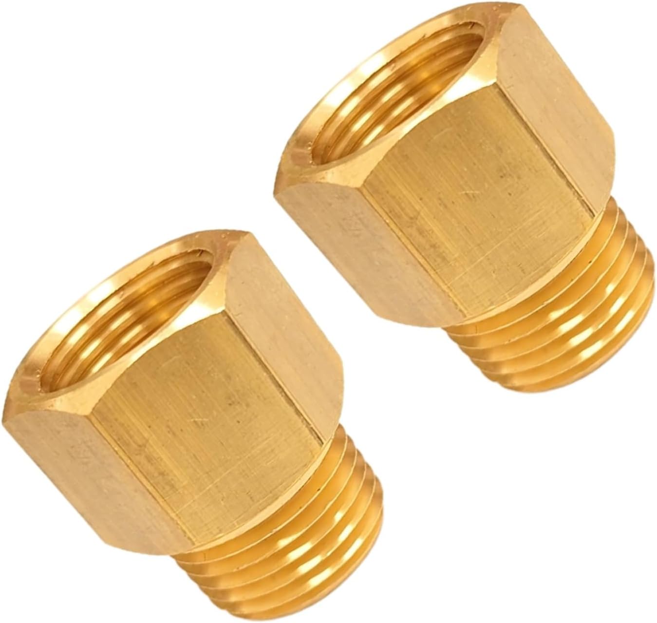 Pack of 2 Brass 1/2 Inch NPT Male to Female Pipe Reducer Adapters for Pipe Extension Fittings